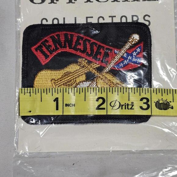 NOS Tennessee Guitar Banjo Fiddle Rebel New Vintage 1980's 2x3 Embroidered Patch - Picture 5 of 5